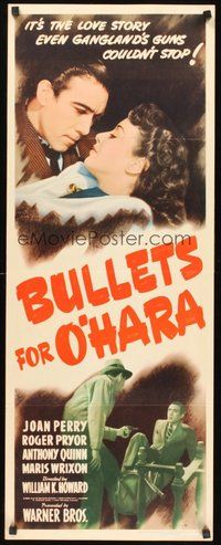 2d087 BULLETS FOR O'HARA insert '41 Anthony Quinn is gangland's most hunted target, Joan Perry!
