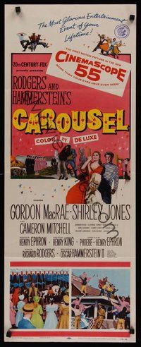 2d100 CAROUSEL insert '56 Shirley Jones, Gordon MacRae, Rodgers & Hammerstein musical!