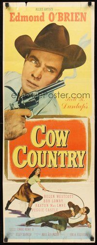 2d112 COW COUNTRY insert '53 Edmond O'Brien, love as violent as the lawless life they led!