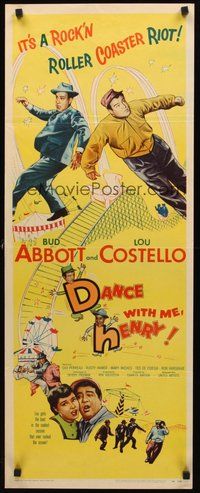 2d119 DANCE WITH ME HENRY insert '56 Bud Abbott & Lou Costello in a crazy mixed up comedy carnival!
