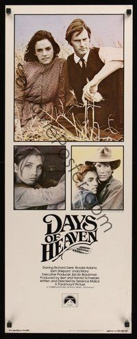 2d125 DAYS OF HEAVEN int'l insert '78 Richard Gere, Brooke Adams, directed by Terrence Malick!