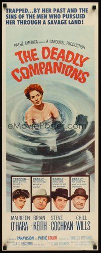 2d126 DEADLY COMPANIONS insert '61 first Sam Peckinpah, sexy Maureen O'Hara caught swimming!