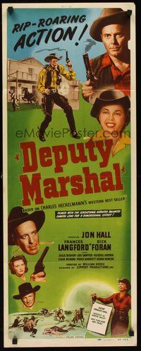 2d127 DEPUTY MARSHAL insert '49 cowboys Jon Hall & Dick Foran + pretty Frances Langford!
