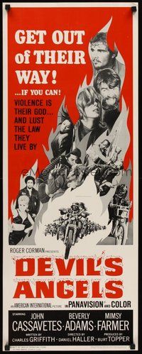2d130 DEVIL'S ANGELS insert '67 Corman, Cassavetes, their god is violence, they live by lust!