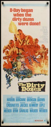 2d133 DIRTY DOZEN insert '67 Charles Bronson, Jim Brown, Lee Marvin, cool battle scene art!