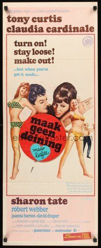 2d139 DON'T MAKE WAVES insert '67 Tony Curtis with super sexy Sharon Tate & Claudia Cardinale!
