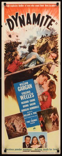2d144 DYNAMITE insert '49 romantic close up of William Gargan & Virginia Welles + explosion!