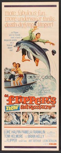 2d154 FLIPPER'S NEW ADVENTURE insert '64 Flipper the fearless is more fin-tastic than ever!
