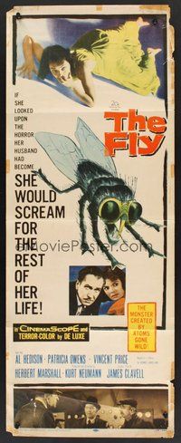 2d155 FLY insert '58 Al Hedison, Patricia Owens, Vincent Price, classic sci-fi!