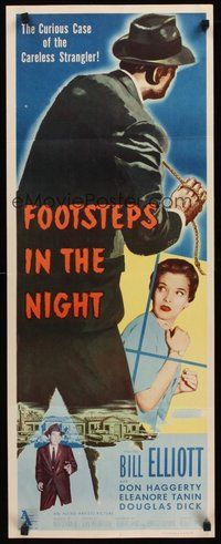 2d158 FOOTSTEPS IN THE NIGHT insert '57 the curious case of the careless strangler!