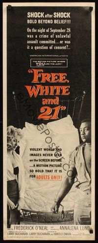 2d160 FREE, WHITE & 21 insert '63 interracial romance, Shock after Shock, bold beyond belief!