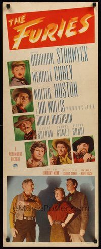 2d162 FURIES insert '50 Barbara Stanwyck, Wendell Corey, Walter Huston, Anthony Mann directed!
