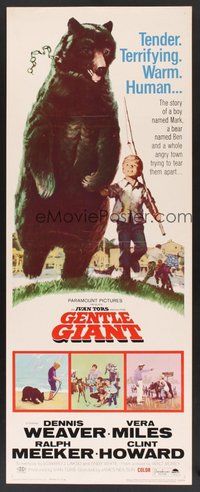 2d163 GENTLE GIANT insert '67 Dennis Weaver, great full-length art of boy with big grizzly bear!