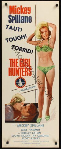 2d167 GIRL HUNTERS insert '63 Mickey Spillane pulp fiction, sexy barely-dresed Shirley Eaton!