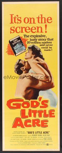 2d172 GOD'S LITTLE ACRE insert '58 Aldo Ray embraces sexy Tina Louise!