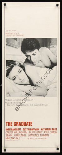 2d177 GRADUATE pre-awards insert '68 image of Dustin Hoffman & Anne Bancroft in bed!