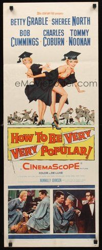 2d202 HOW TO BE VERY, VERY POPULAR insert '55 sexy students Betty Grable & Sheree North!