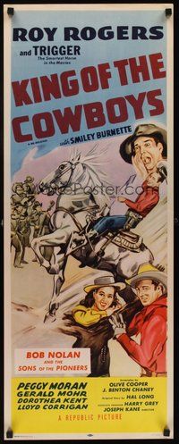 2d229 KING OF THE COWBOYS insert R55 artwork of Roy Rogers with Peggy Moran, Bob Nolan!