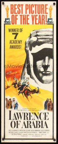 2d242 LAWRENCE OF ARABIA style B insert '63 David Lean classic starring Peter O'Toole!
