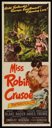 2d304 MISS ROBIN CRUSOE insert '53 great jungle artwork, savage excitement, flaming love!