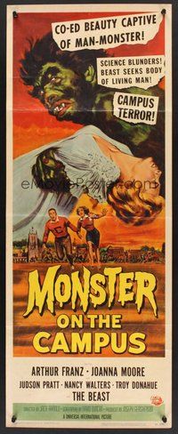 2d307 MONSTER ON THE CAMPUS insert '58 Jack Arnold directed, great art of beast amok at college!