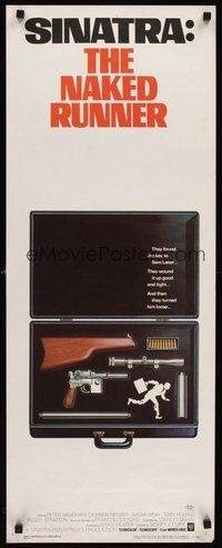 2d320 NAKED RUNNER insert '67 Frank Sinatra, cool image of sniper rifle gun dismantled in suitcase!