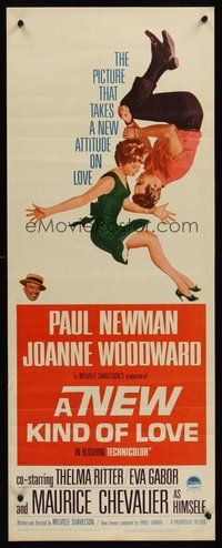2d329 NEW KIND OF LOVE insert '63 Paul Newman loves Joanne Woodward, great romantic image!
