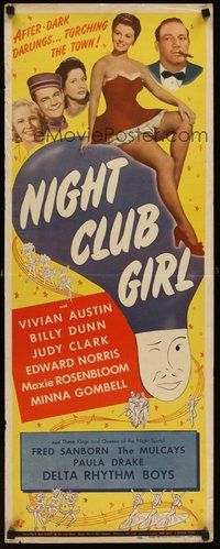 2d330 NIGHT CLUB GIRL insert '44 Vivian Austin, Billy Dunn, Judy Clark, torching the town!
