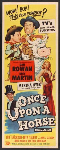 2d349 ONCE UPON A HORSE insert '58 images of Rowan & Martin, plus sexy Martha Hyer w/gun!