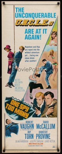 2d351 ONE SPY TOO MANY insert '66 Robert Vaughn, David McCallum, The Man from UNCLE!