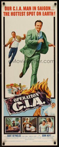 2d353 OPERATION CIA insert '65 early Burt Reynolds on the run in Saigon!