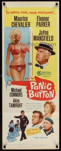 2d361 PANIC BUTTON insert '64 Maurice Chevalier, sexy Jayne Mansfield in bikini!