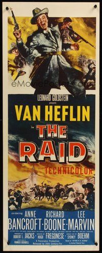 2d413 RAID insert '54 art of Van Heflin in Civil War uniform, Anne Bancroft, Richard Boone