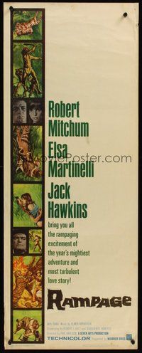 2d414 RAMPAGE insert '63 Robert Mitchum & Elsa Martinelli in the African jungle, cool art!