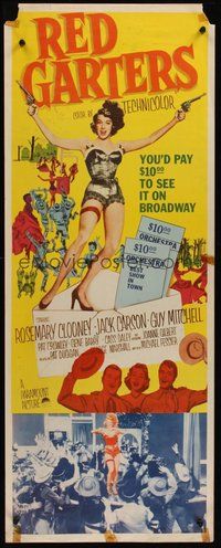 2d419 RED GARTERS insert '54 Rosemary Clooney, Jack Carson, western musical, sexy legs!