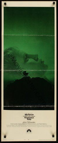 2d452 ROSEMARY'S BABY insert '68 Roman Polanski, Mia Farrow, creepy baby carriage horror image!