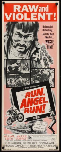 2d455 RUN ANGEL RUN insert '69 William Smith, Valerie Starrett, raw and violent bikers!