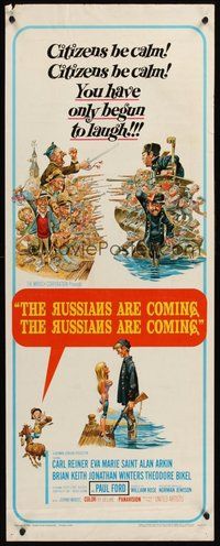 2d459 RUSSIANS ARE COMING insert '66 Carl Reiner, great Jack Davis art of Russians vs Americans!