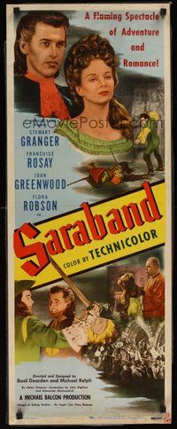 2d470 SARABAND FOR DEAD LOVERS laminated insert '49 Granger in a spectacle of adventure & romance!
