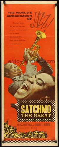 2d472 SATCHMO THE GREAT insert '57 Louis Armstrong playing his trumpet & singing!