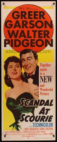 2d476 SCANDAL AT SCOURIE insert '53 great close up art of Greer Garson + Walter Pidgeon!