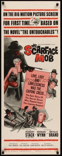 2d478 SCARFACE MOB insert '62 sexy Barbara Nichols, Robert Stack as Eliot Ness!