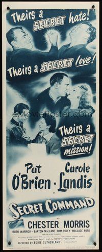 2d485 SECRET COMMAND insert R53 secret lovers Carole Landis & Pat O'Brien on a secret mission!