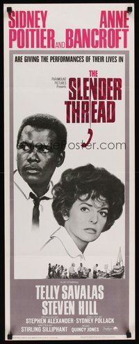 2d534 SLENDER THREAD insert '66 Sidney Poitier keeps Anne Bancroft from committing suicide!