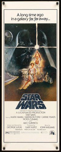2d558 STAR WARS video insert R1982 George Lucas classic sci-fi epic, great art by Tom Jung!