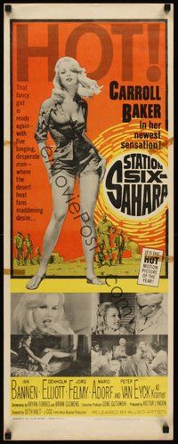 2d561 STATION SIX-SAHARA insert '64 super sexy Carroll Baker is alone with five men in the desert!