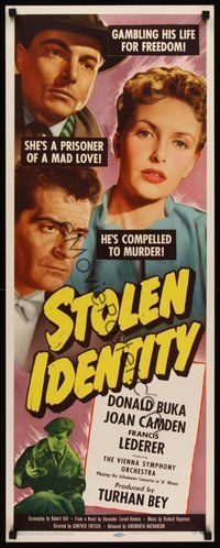 2d563 STOLEN IDENTITY insert '53 he's gambling his life for freedom, she's a prisoner of mad love!