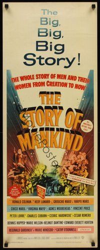 2d569 STORY OF MANKIND insert '57 Ronald Colman, the Marx Bros., the BIG BIG BIG story!