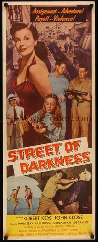 2d578 STREET OF DARKNESS insert '58 the assignment was adventure, the payoff was violence!