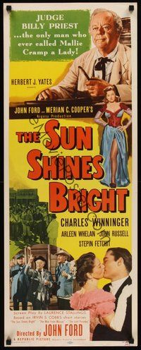 2d582 SUN SHINES BRIGHT insert'53 Charles Winninger in adaptation of Irvin Cobb stories by John Ford